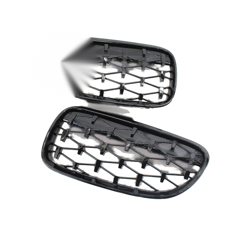 BMW 3 Series Glossy Black Front Kidney Grille Diamond Grille (2010-2013)