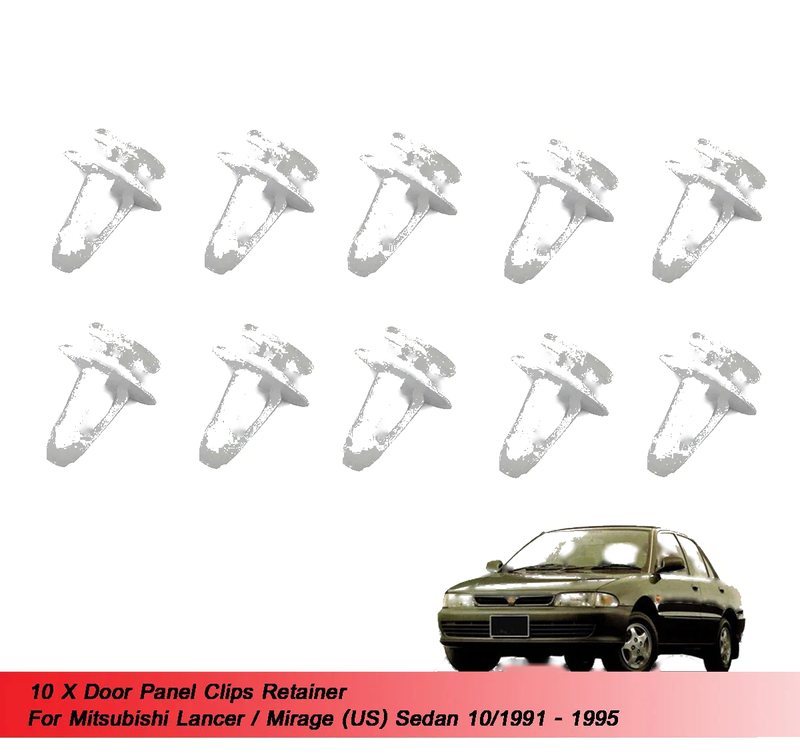 Mitsubishi Lancer Sedan 10 x Door Panel Clips (1991-1995)