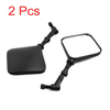 Motorcycle 2 x Black Square Shaped 10mm Thread Diameter Rearview Mirror