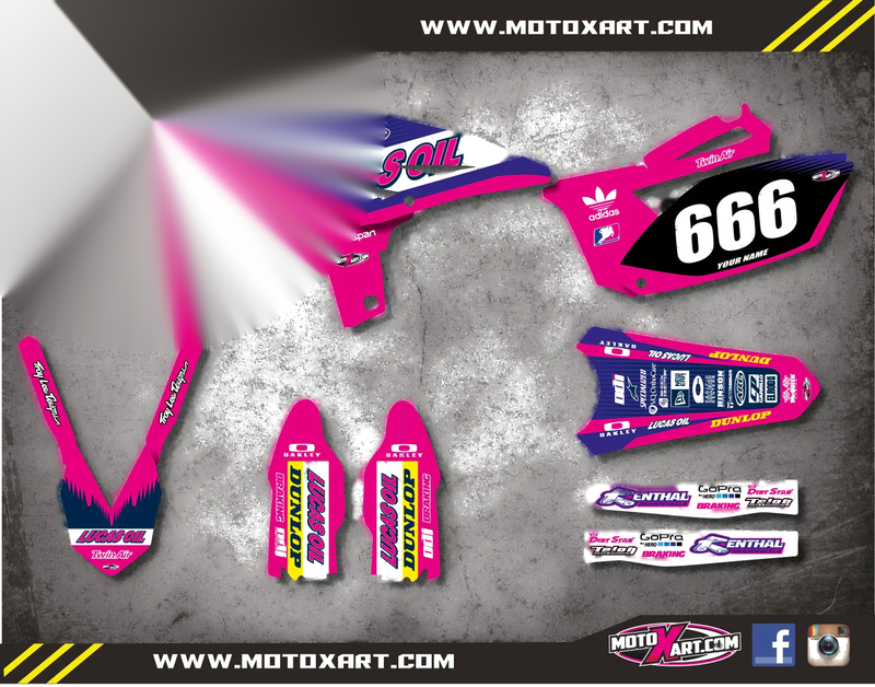Yamaha YZF 250 (2010-2013) - Active Pink Stickers Custom Graphic Kit