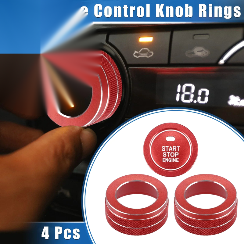 Toyota RAV4 4 Pcs Car AC Climate Control Knob Rings (2019–2023)