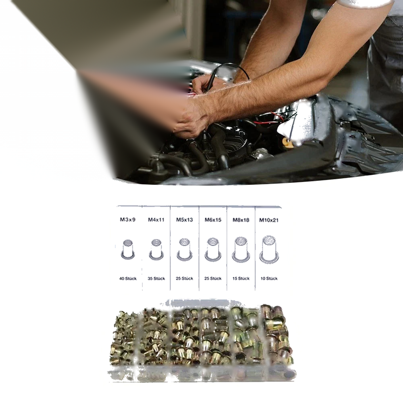 Universal Vehicles Rivet Nut Kit 150pcs Rivet Nut Kit