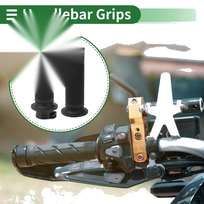 25mm Motorcycle Hand Grips Cover Kit Handlebar Grips TPU Black Stripe Pattern