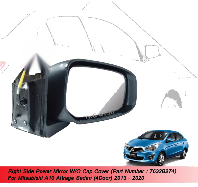 Mitsubishi Mirage Sedan RH Power Mirror (2013-2020)