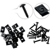 Car Bumper Fender Fasteners Black 20 Sets Metal U-type Clip with Screw
