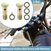Motorcycle 2 x M14x1.5 55mm Hollow Bolt Screw with Washer