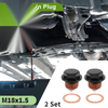 Car / Motorcycle 2 x M18x1.5 Copper Oil Drain Plug with Gasket