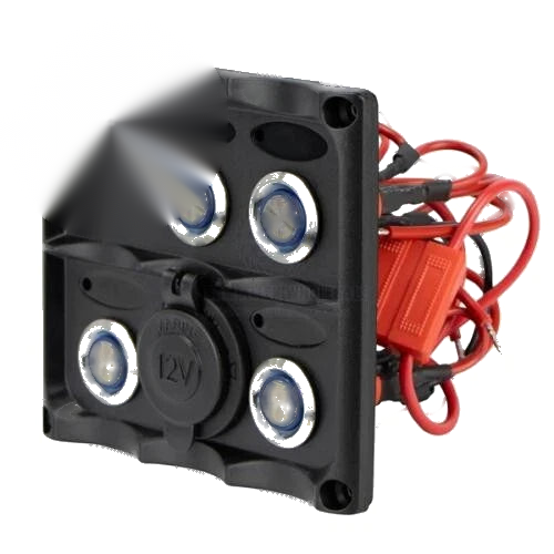Marine Switch Panel Push Button 5 Gang Splashproof Dual USB & LED Indicator