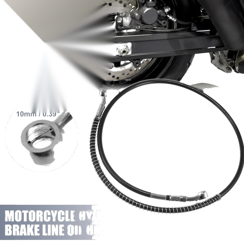 Motorcycle Brake Line / 35.43" 10mm / Stainless Steel Black Hydraulic Oil Hose