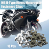 10 x M6 U-Type Rivets Motorcycle Fasteners Clips with Silver Tone Bolts Screws