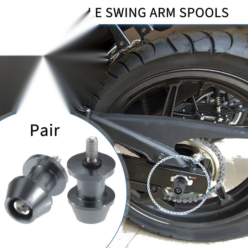 Make Model Pair Swingarm Spools 6mm CNC Sliders Titanium Tone