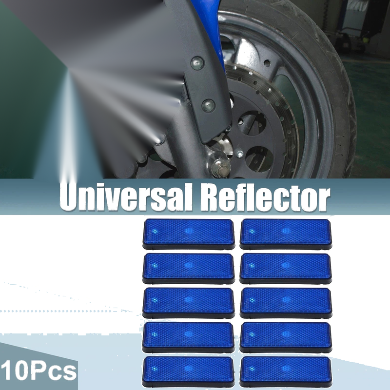 Motorcycle Garbage Cans Blue 10 Universal Rectangle Shape Reflectors
