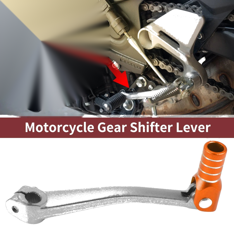 Bosuer 125 Titanium Tone Orange Folding Motorcycle Gear Shifter Lever
