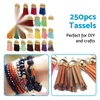 Keychain Jewelry DIY 250PCS Bulk Colored Leather Tassel Pendants