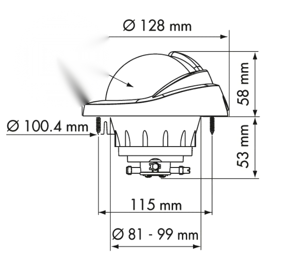 Boat Compass Plastimo Offshore 95 Flush Mount LED Backlight White