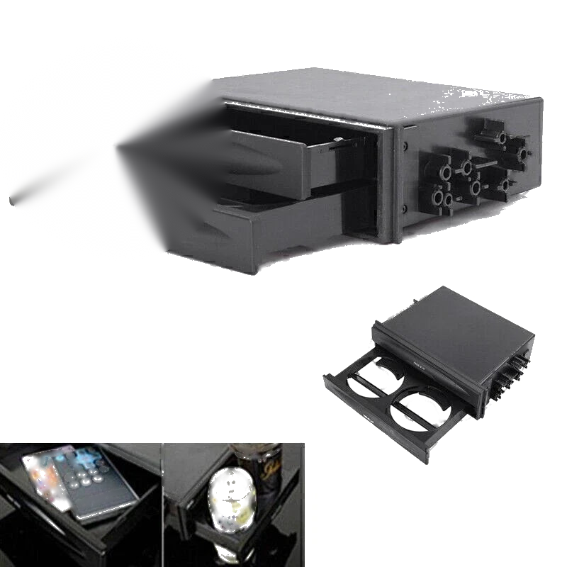 Universal Car Storage Box Double Drink Cup Holder