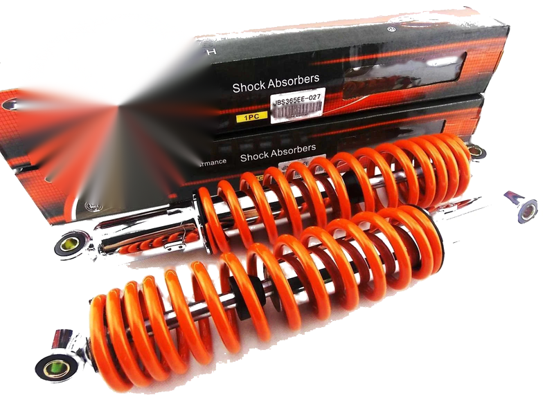 Kawasaki KV250 AGI 365mm JBS Orange/Chrome Shock Absorbers (1983-1988)