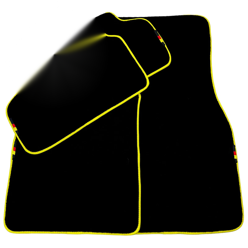 BMW M5 E39 with Yellow Trim Black Floor Mats (1998-2003)
