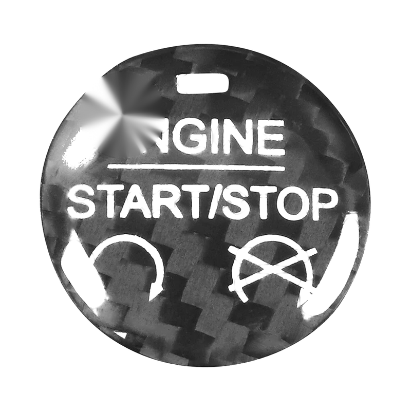 Ford Mustang Carbon Fiber Black Engine Start Stop Button Cover Trim (2015-2022)