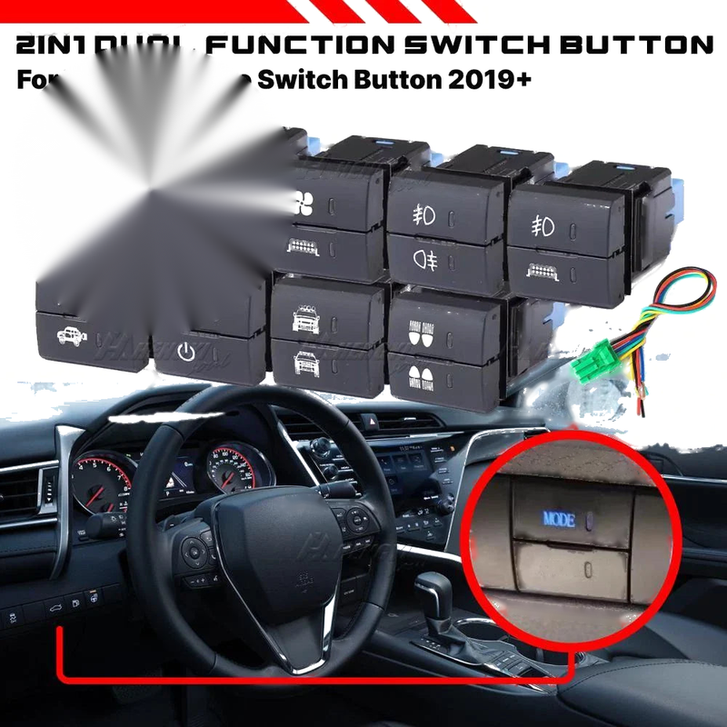 Toyota Rav4 1x Dual Dashboard Control Square Switch Button (2019–2024)