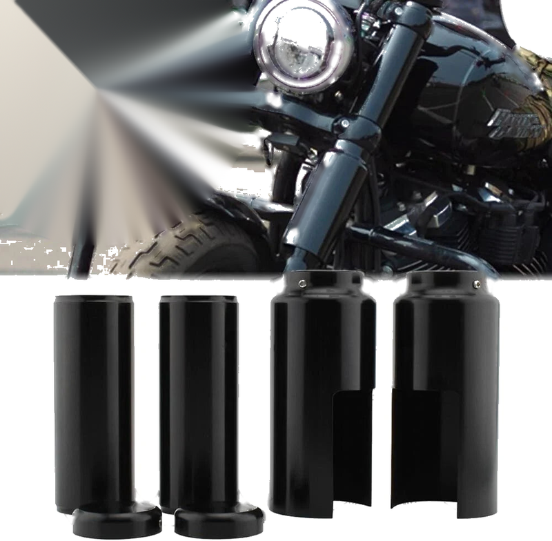 Harley Street Bob FXBB (2018-2021) Black 6Pcs Fork Cover Caps