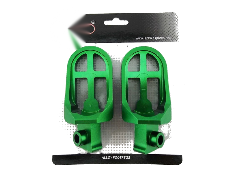 Suzuki TS125 (1971-1975) -  Green Footrests CNC Billet Alloy Foot Pegs