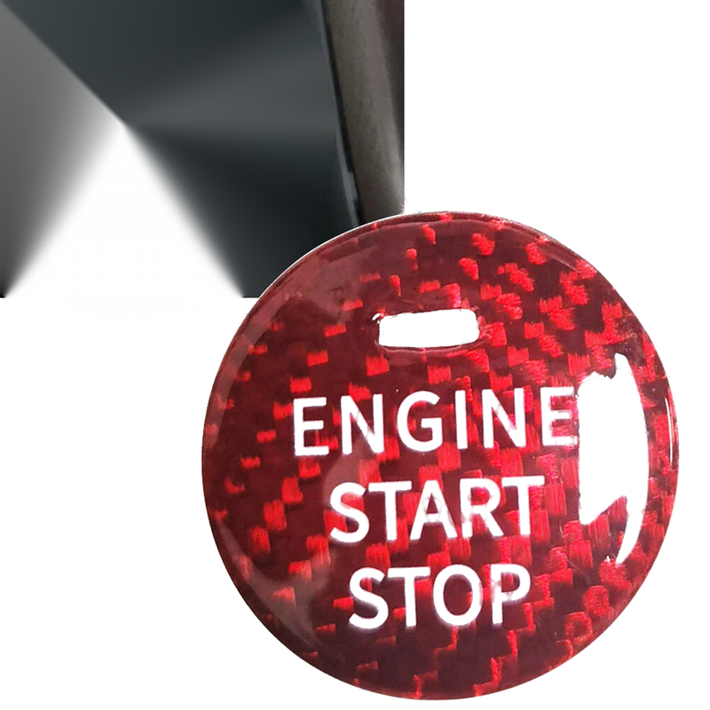Mazda CX-3, CX-4, CX-5, CX-8, MX-5 Carbon Fiber Red Start Stop Button Sticker (2016-2023)
