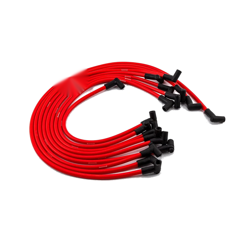 Chevy 90 Deg Red Spark Plug Wires (Universal)