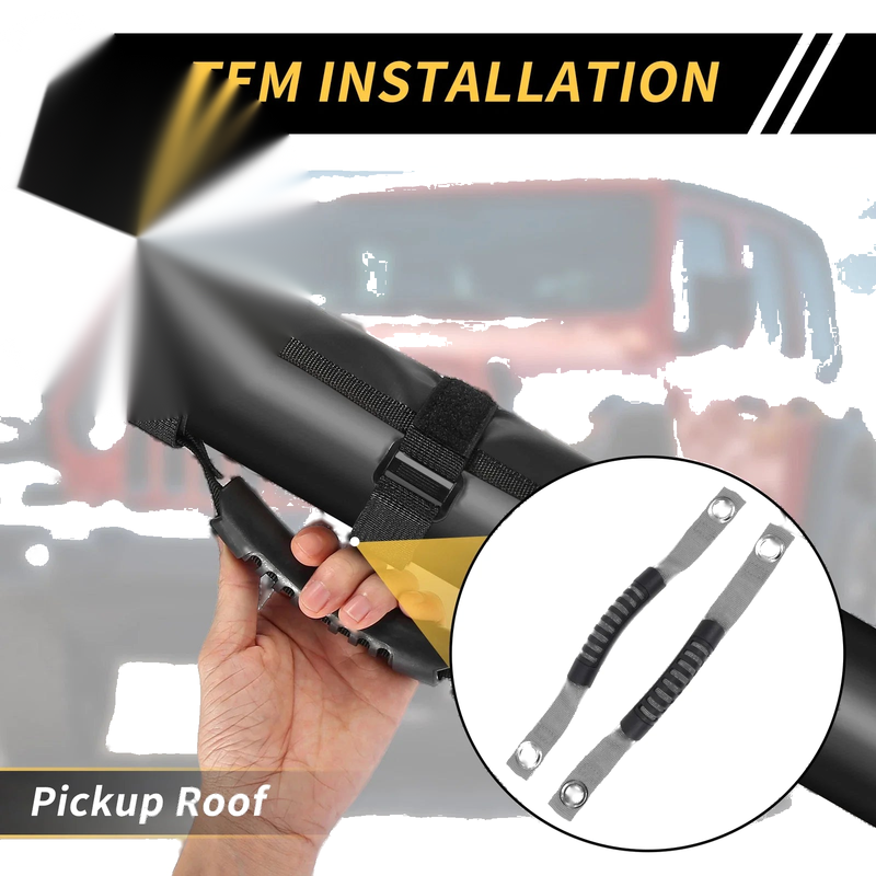 Jeep Wrangler Roof Rope Handle Gray 2 x Roll Bar Grab Handles