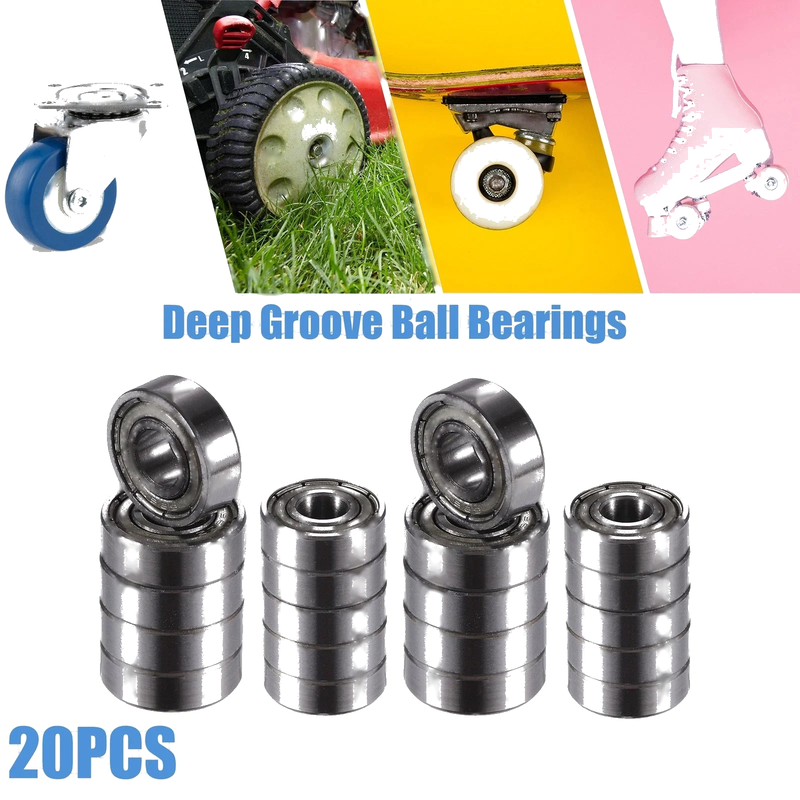 20pcs 6x15x5mm Double Metal Shield Single Row Deep Groove Ball Bearings