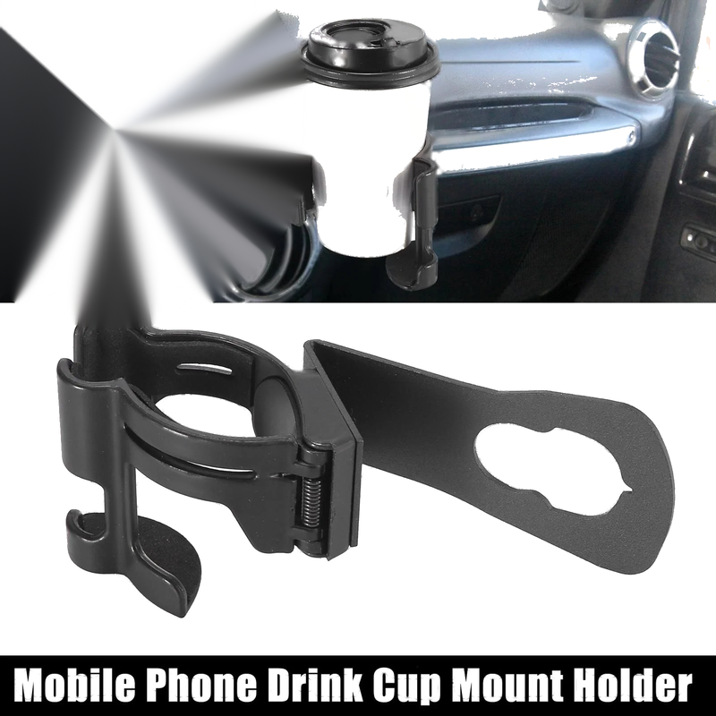 Jeep Wrangler JK JKU Cell Phone Mount Holder Drink Cup Bracket (12-18)