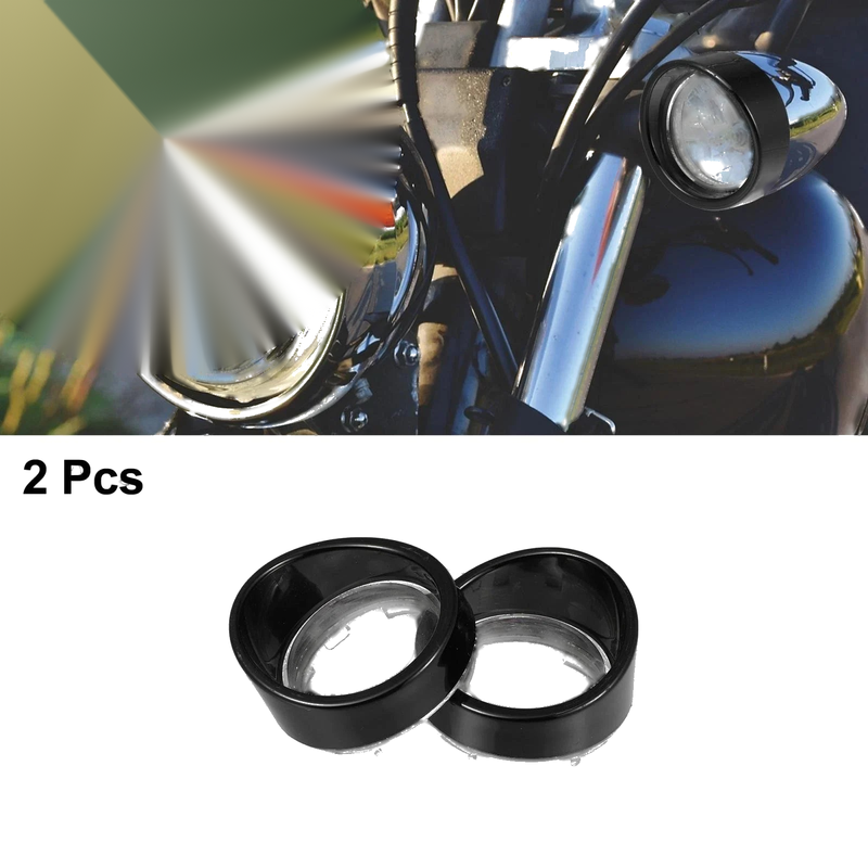 Harley Dyna 2 x Turn Signal Light Covers with Black Visor
