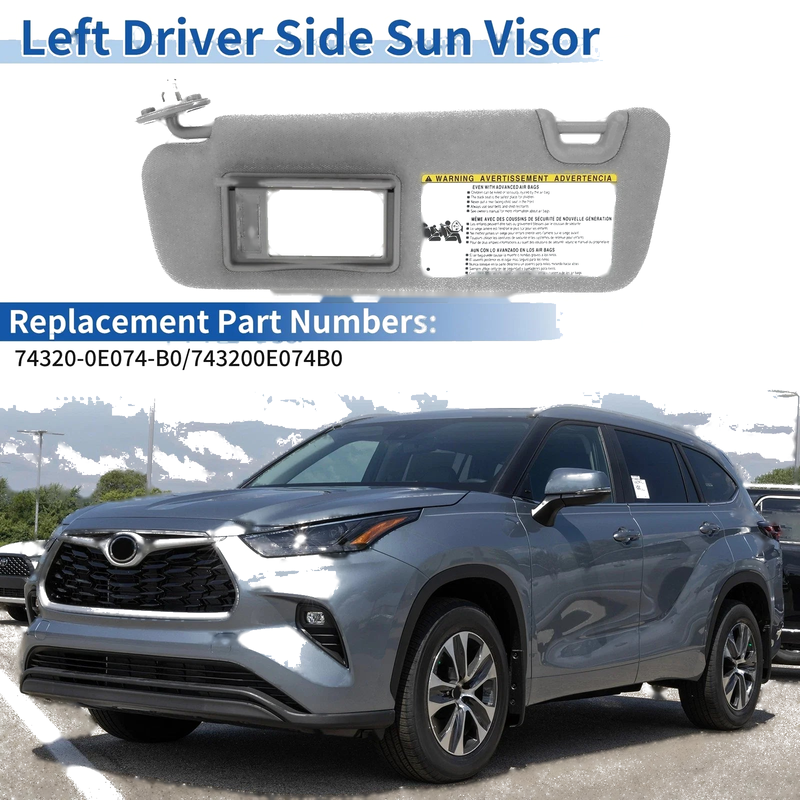 Toyota Highlander Left Side Sun Visor (2014–2016, 2019)