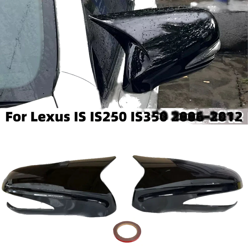 Lexus IS250 / IS350 / IS F Rearview Mirror Cover Cap 2 x Gloss Black (2006–2012)