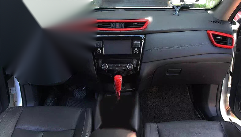 Nissan Rogue Trim Cover / 12x / Red Carbon Fiber Look Interior (2014–2020)