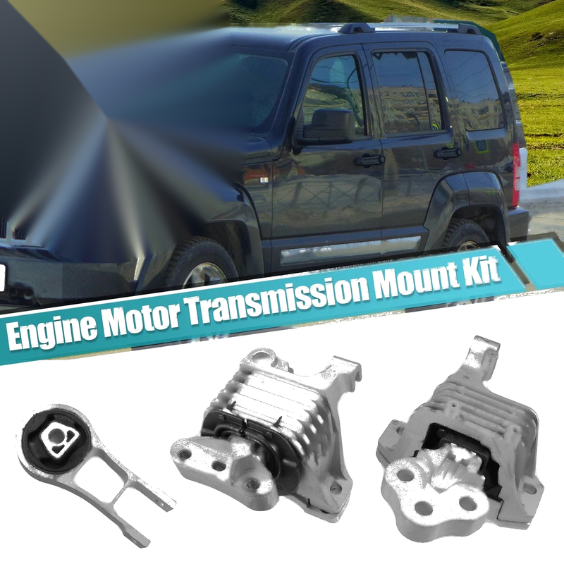 Jeep Cherokee, Chrysler 200 2.4L Engine Motor Transmission Mounts Set (2011-2017)