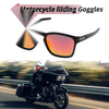 Motorcycle Riding Goggles Red Lens Black Frame PC Cycling Sunglasses UV400