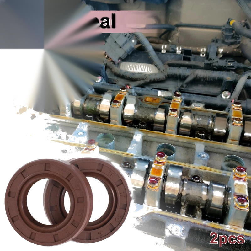 Oil Seal 17x30x8mm Brown 2x FKM Rubber