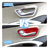 Dodge Carbon Fiber Pattern Red Inner Door Handle Bowl Cover Trim