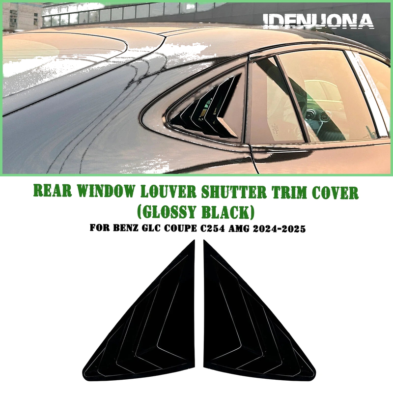 Benz GLC C254 2 x Gloss Black Rear Side Window Louvers (2024-2025)