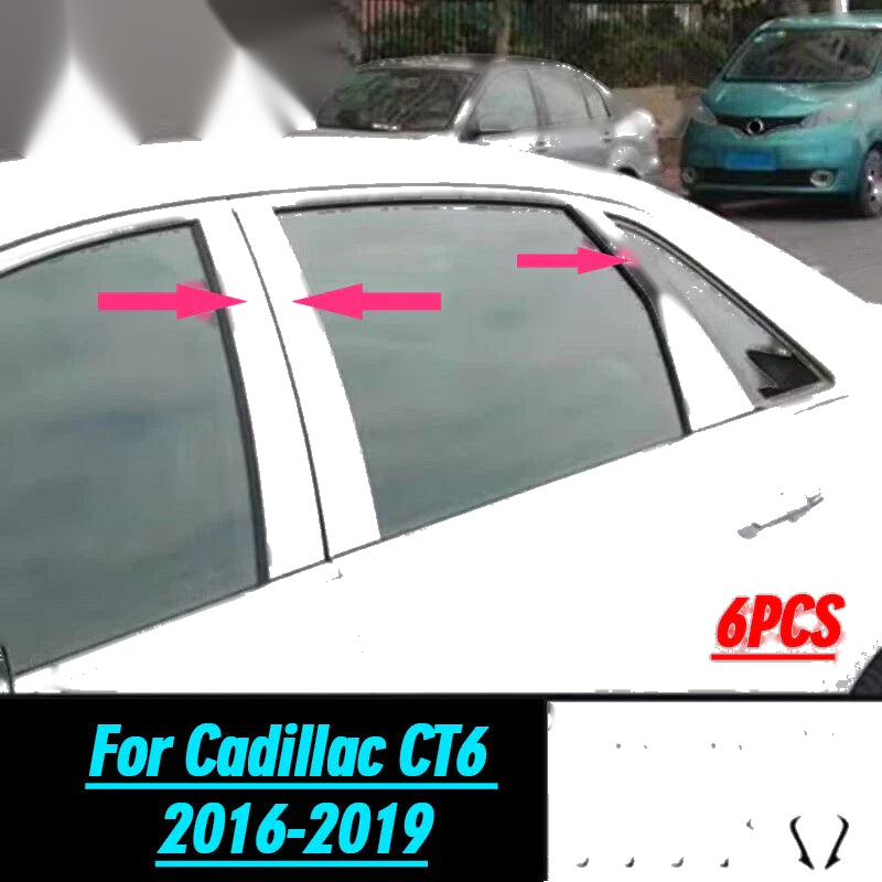 Cadillac CT6 Chrome Steel Window BC Pillar Post Decor Cover Trim (2016–2020)