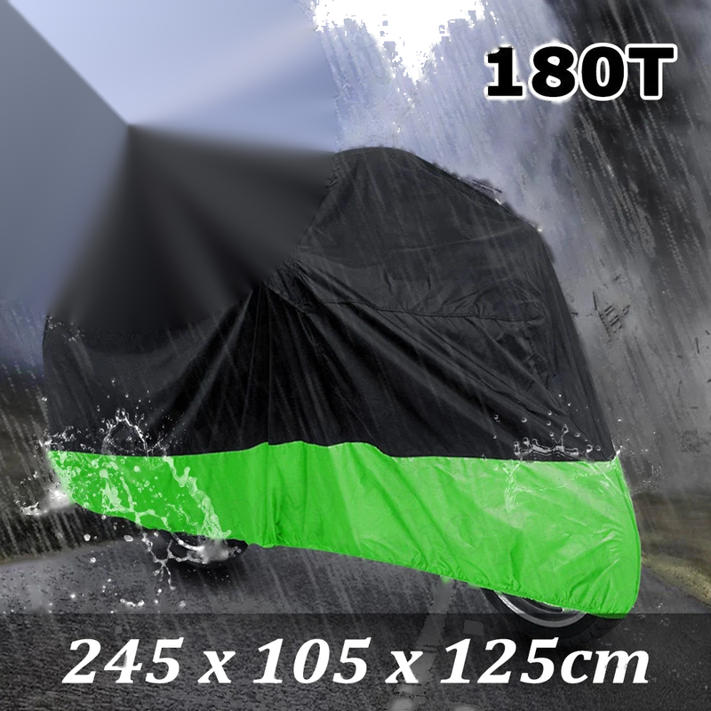 Kawasaki EX500 500R / 650R XL 180T Black+Green Motorcycle Cover
