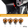 Motorcycle M6 License Plate Screws Cover Orange 40mm