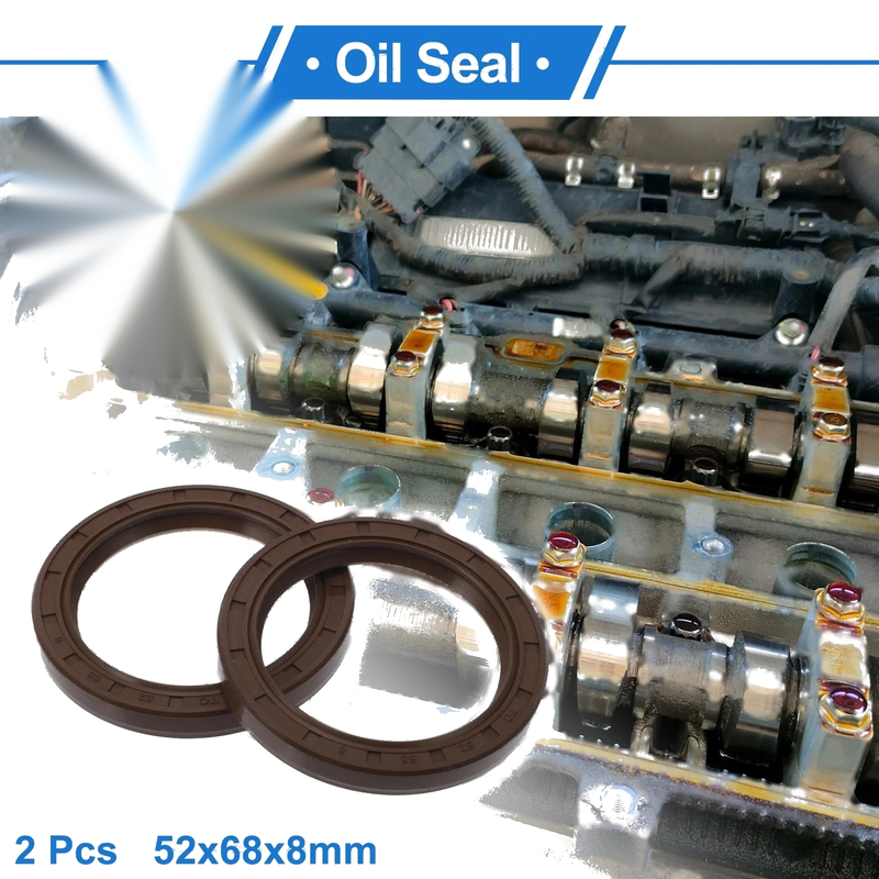 Oil Seal 2 x 52x68x8mm Brown FKM Rubber Seal Ring
