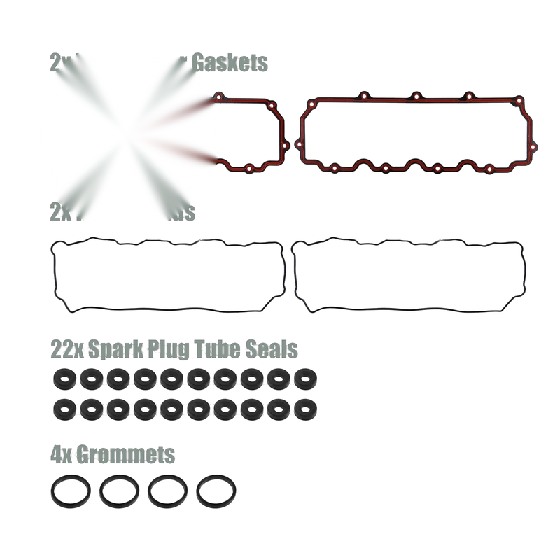 Ford F-250 Super Engine Valve Cover Gaskets Seals w/ 2 Pads (03-07)