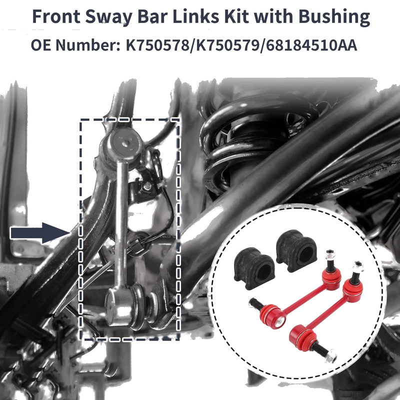 Jeep Grand Cherokee Front Stabilizer Bar Links with 2 x Bushings (1993-2004)
