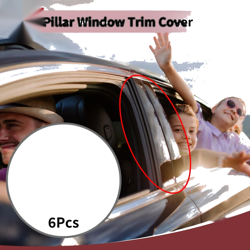 KIA Rio (2012-2015) Silver Tone 6 Pcs Door Pillar Window Trim