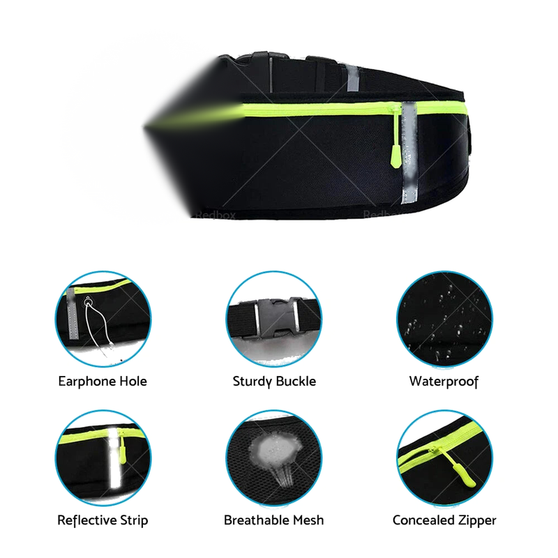 Hiking & Running Waterproof Bum Bag with Reflective Strip