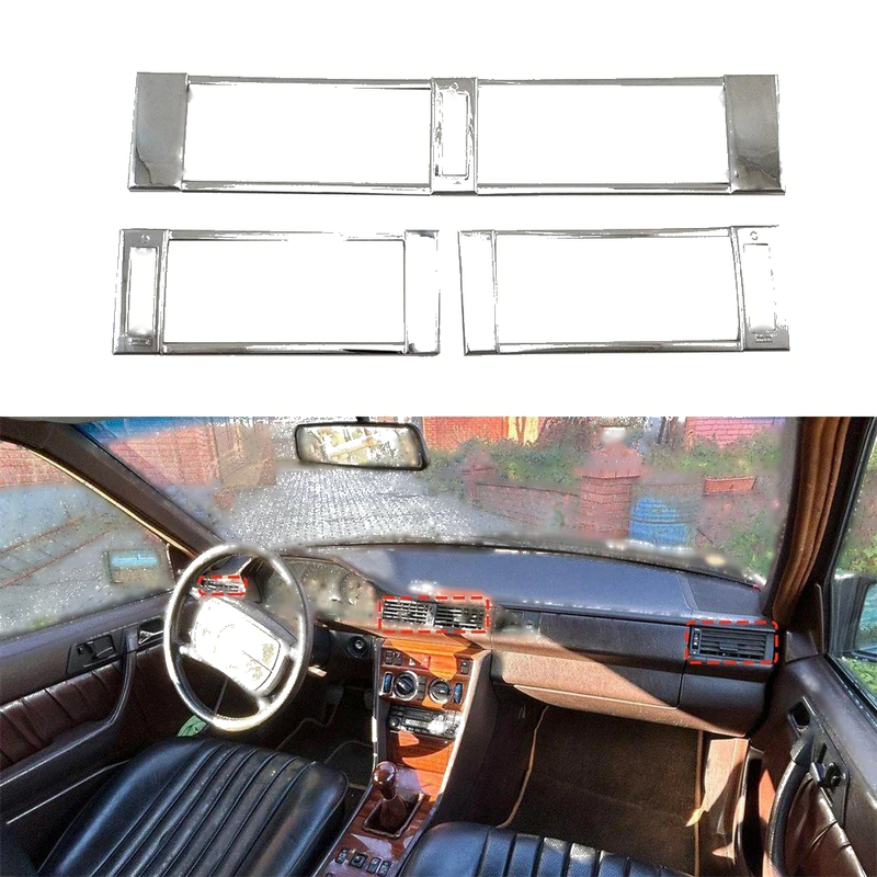 Benz W124 Air Vent Trim Kit Silver ABS (1986-1994)