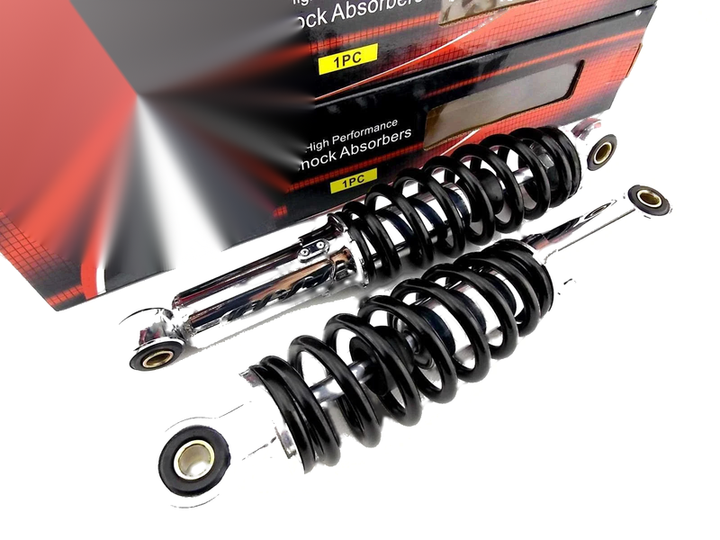 Honda XR75 280mm JBS Black/Chrome Rear Shock Absorbers (1973-1976)